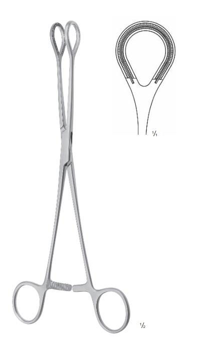 Зажими, хірургічні, для захоплення органів, атравматичні, зубчаста щелепа, загальна довжина 240 мм. FEHLING INSTRUMENTS GmbH & Co. KG